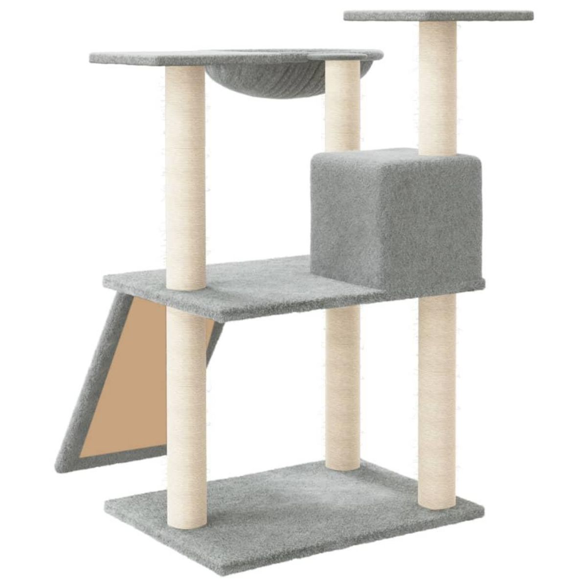 VIDAXL Arbre a chat avec griffoirs en sisal Gris clair 83 cm