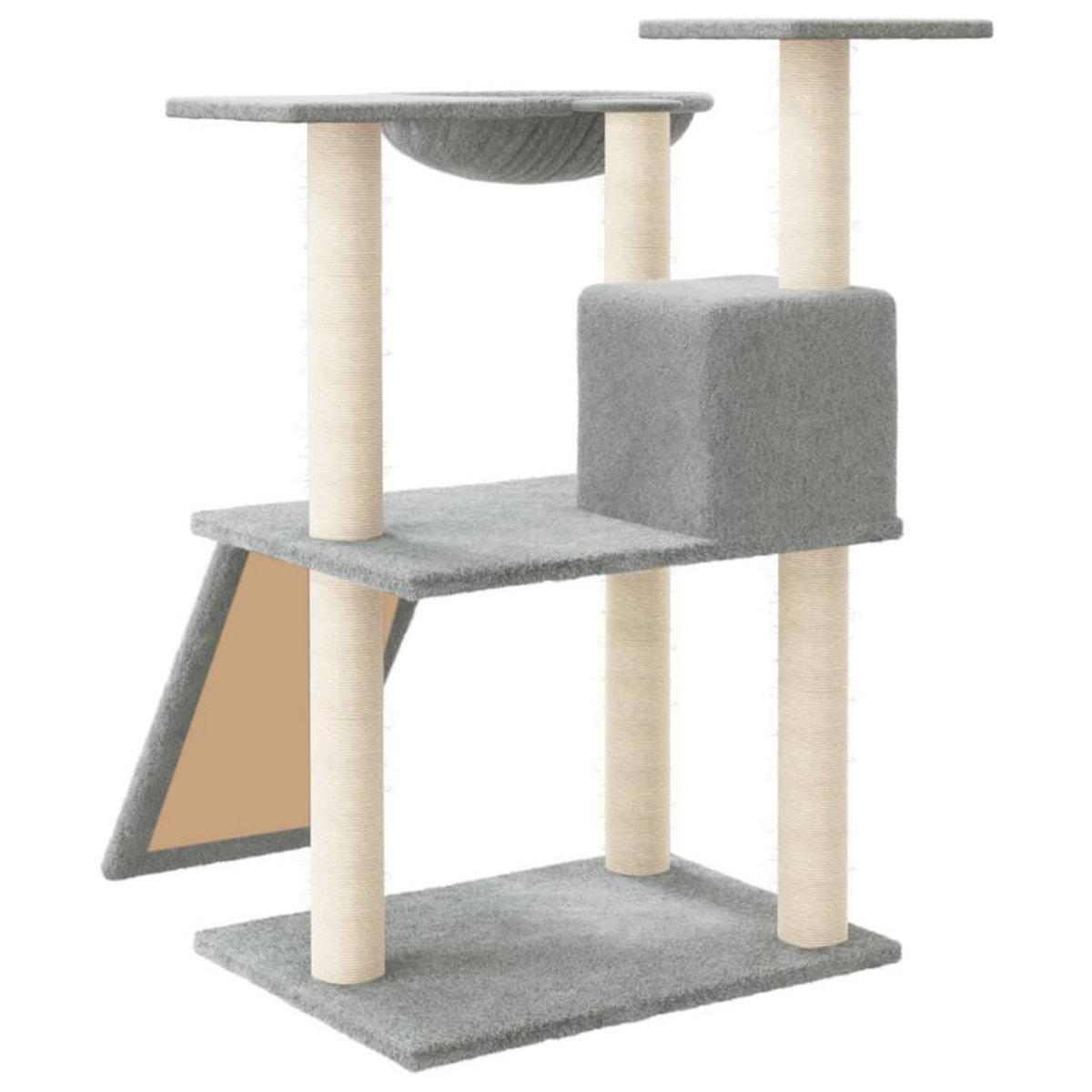 VIDAXL Arbre a chat avec griffoirs en sisal Gris clair 83 cm