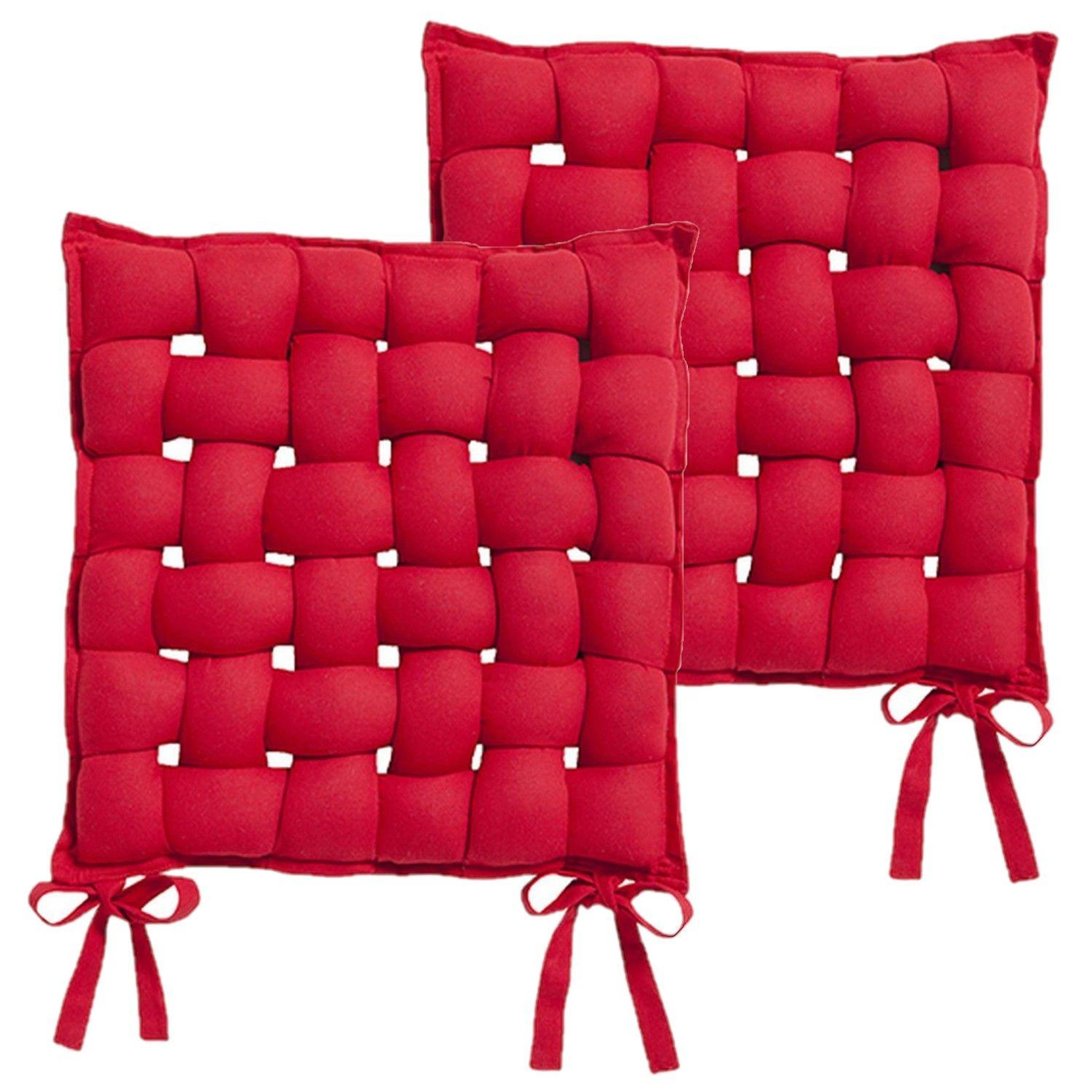 Voir la diapositive 1 : TOILINUX Lot de 2 galettes de chaise tressées