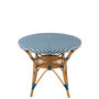 Voir la diapositive 2 : Paris Prix Table à Manger en Rotin  Danial  90cm Bleu