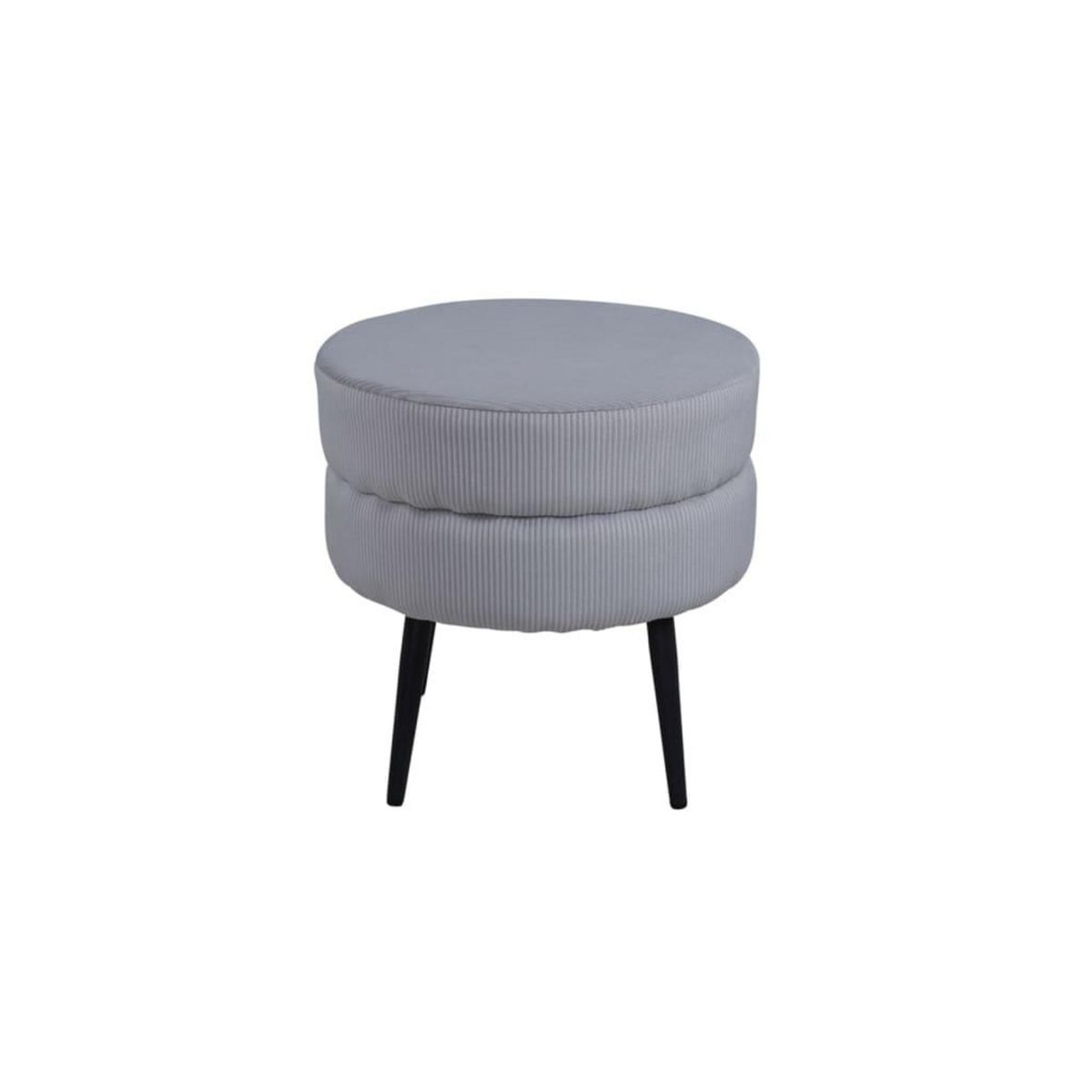 Venture Home Venture Home Pouf Pot 40x40x40 cm Velours cotele Noir et gris
