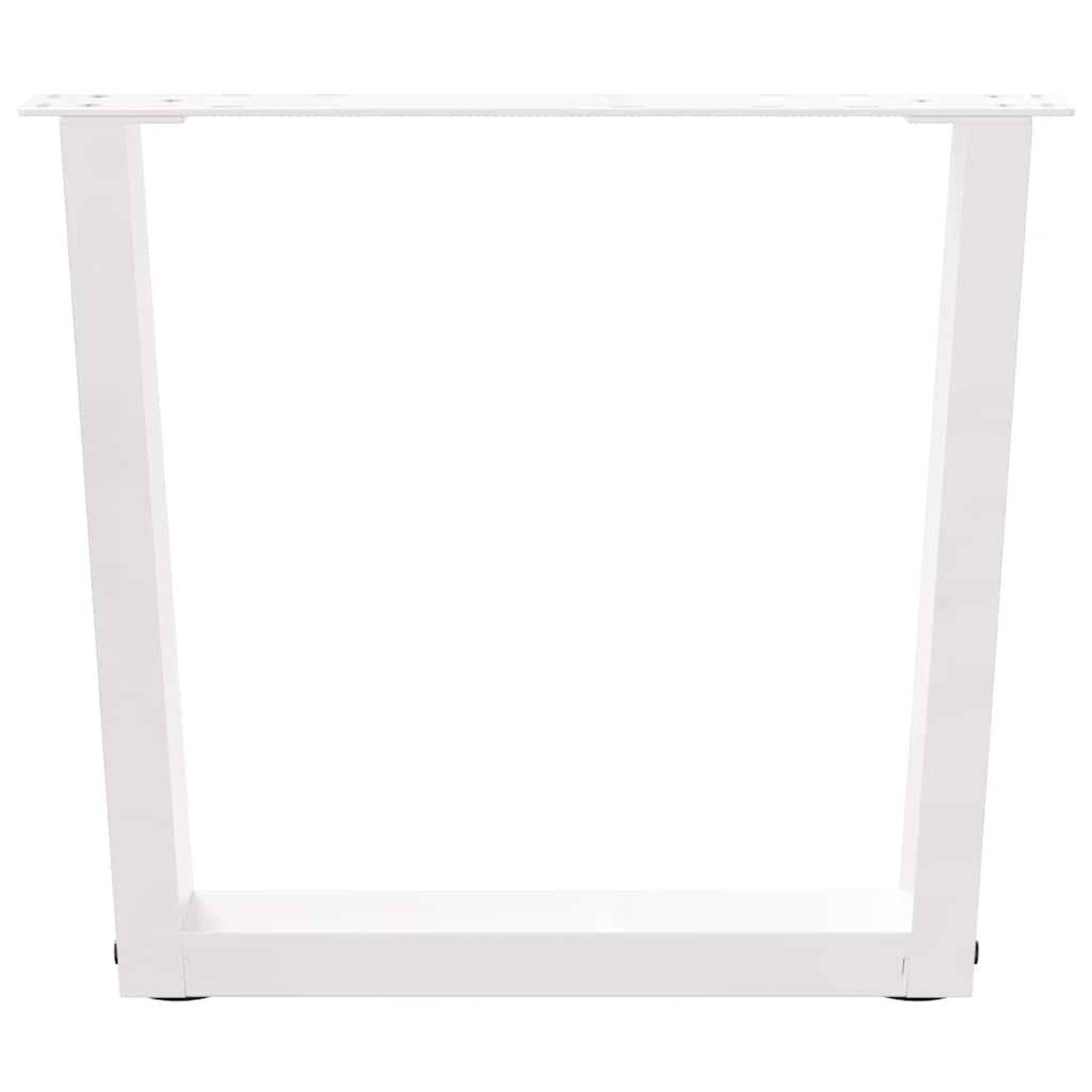 Voir la diapositive 3 : VIDAXL Pieds de table a manger forme V 2pcs blanc 60x(42-43,3)cm acier