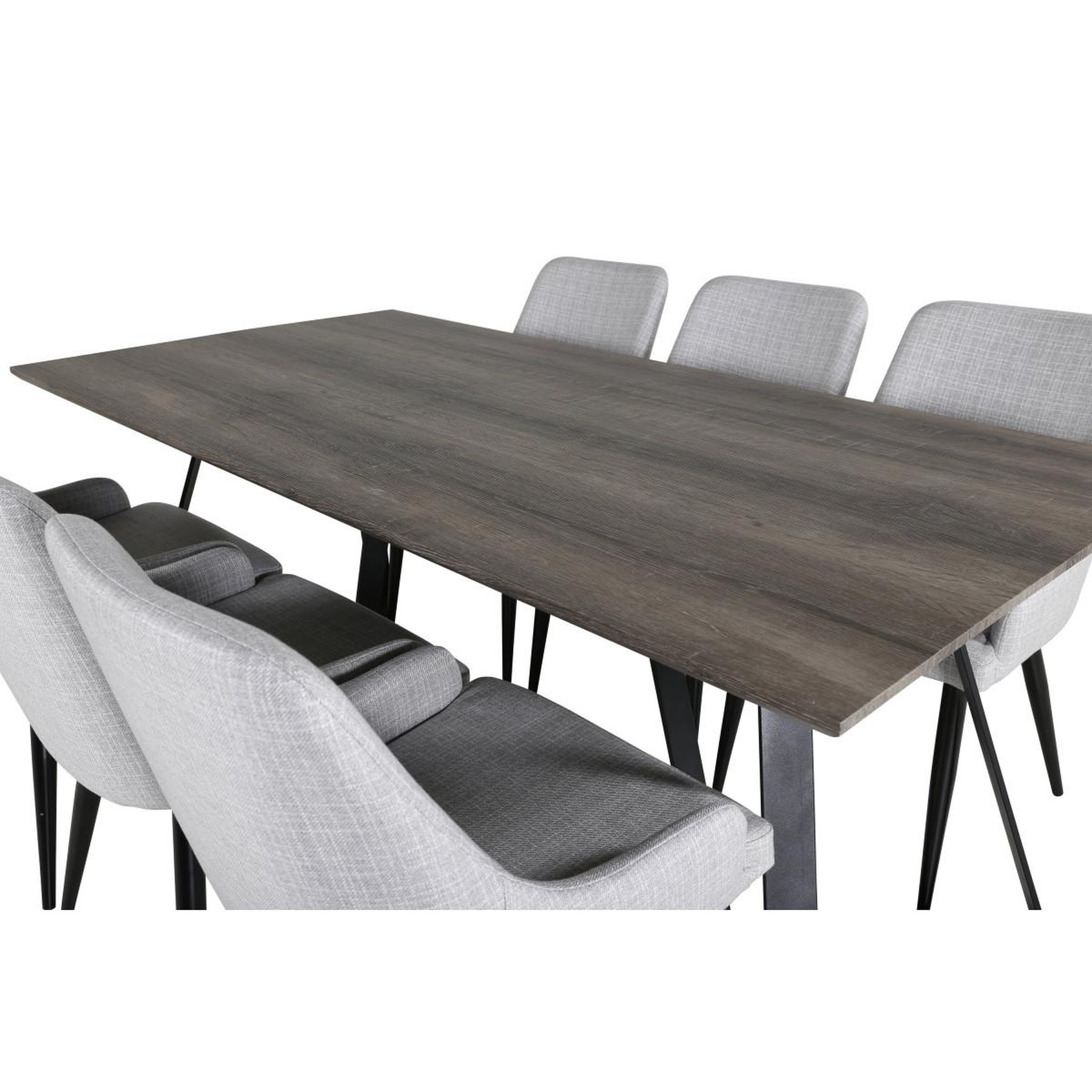 Voir la diapositive 4 : Paris Prix Ensemble table à manger & 6 chaises  marina & plaza  180cm naturel & gris