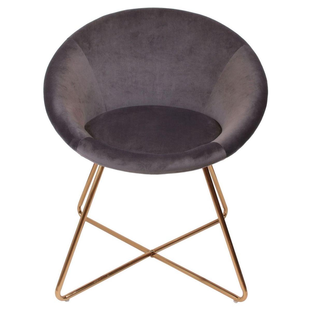The Home Deco Factory Fauteuil de salon en velours Karl