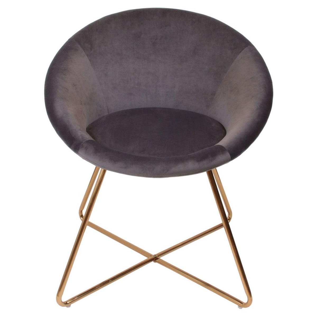 The Home Deco Factory Fauteuil de salon en velours Karl
