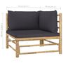 Voir la diapositive 6 : VIDAXL Salon de jardin 5 pcs avec coussins gris fonce bambou