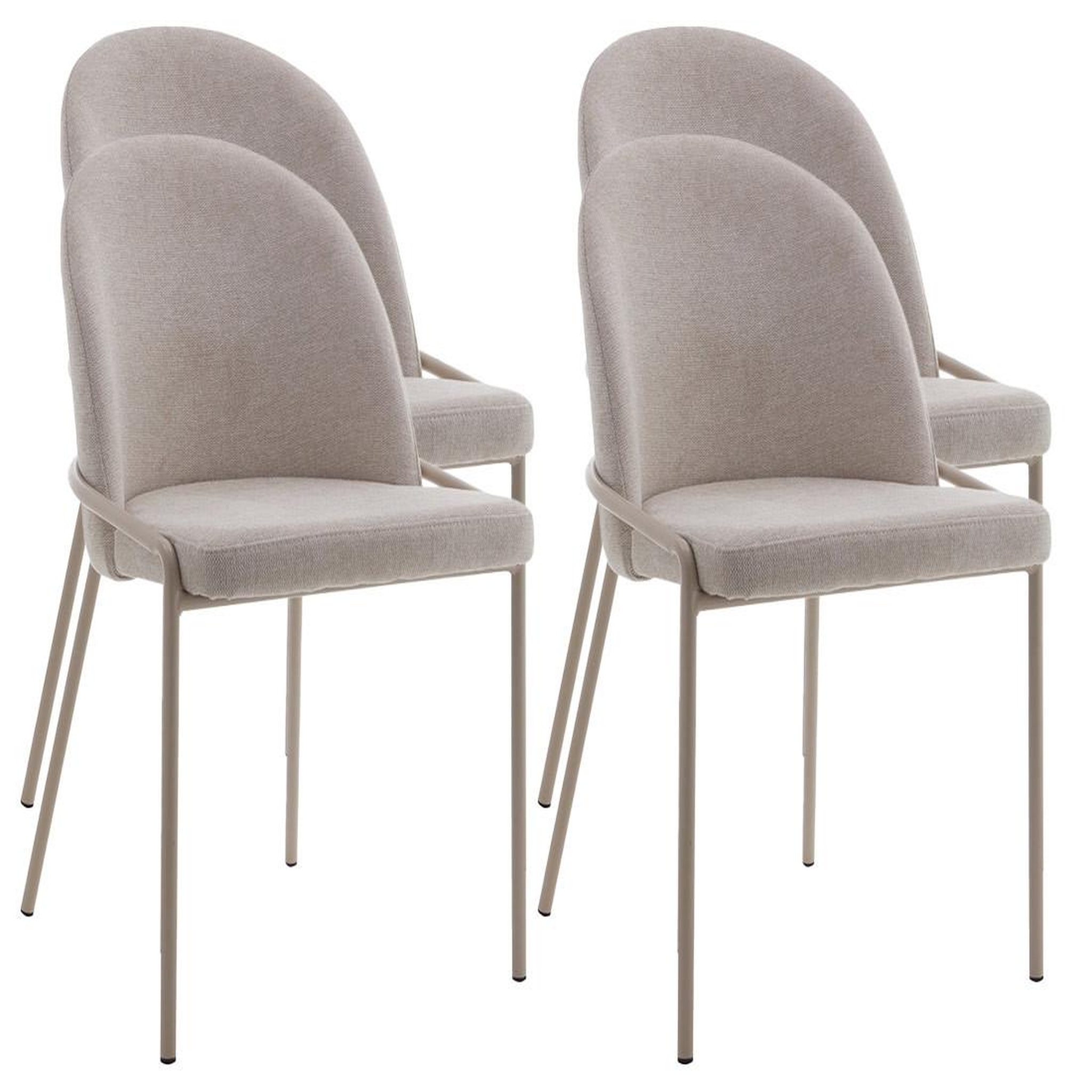 Voir la diapositive 3 : BEST MOBILIER Imelda - lot de 4 chaises - en tissu - beige