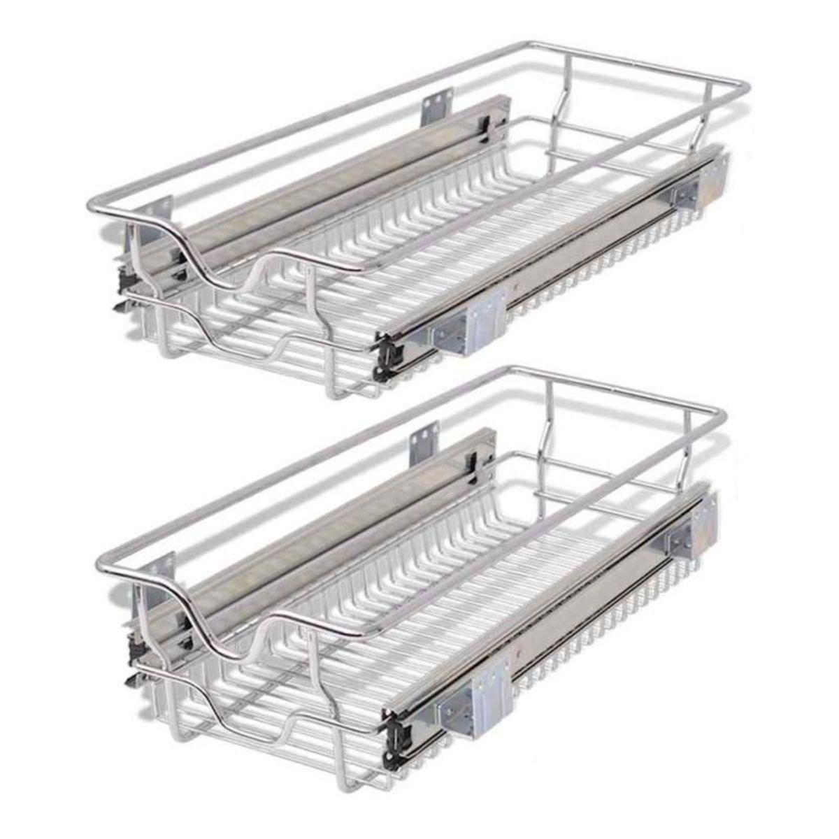 VIDAXL Panier en treillis métallique 2 pcs 300 mm Argenté