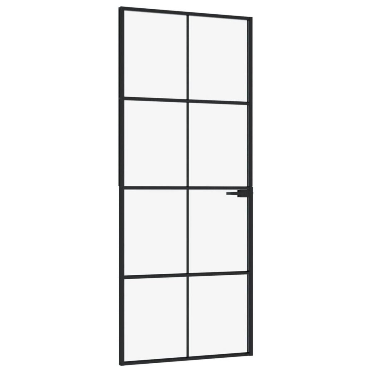 VIDAXL Porte d'interieur Noir 83x201,5 cm Trempe verre aluminium fin