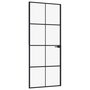Voir la diapositive 2 : VIDAXL Porte d'interieur Noir 83x201,5 cm Trempe verre aluminium fin