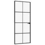 Voir la diapositive 2 : VIDAXL Porte d'interieur Noir 83x201,5 cm Trempe verre aluminium fin