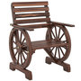 Voir la diapositive 1 : OUTSUNNY Chaise de jardin roue de chariot dossier incliné bois carbonisé