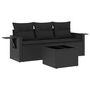 Voir la diapositive 2 : VIDAXL Salon de jardin 4 pcs avec coussins noir resine tressee