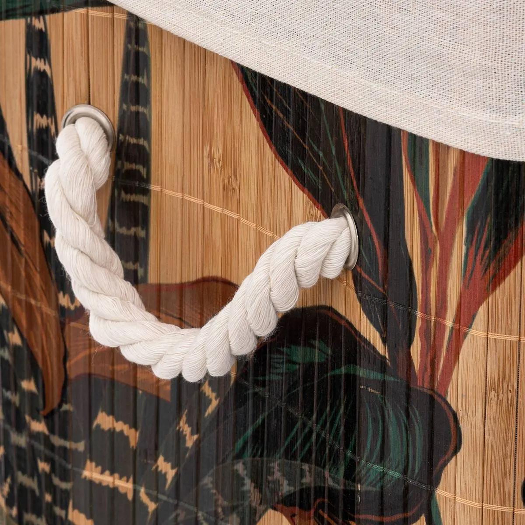Voir la diapositive 3 : FIVE Panier à linge en bambou  palawan  50l multicolore