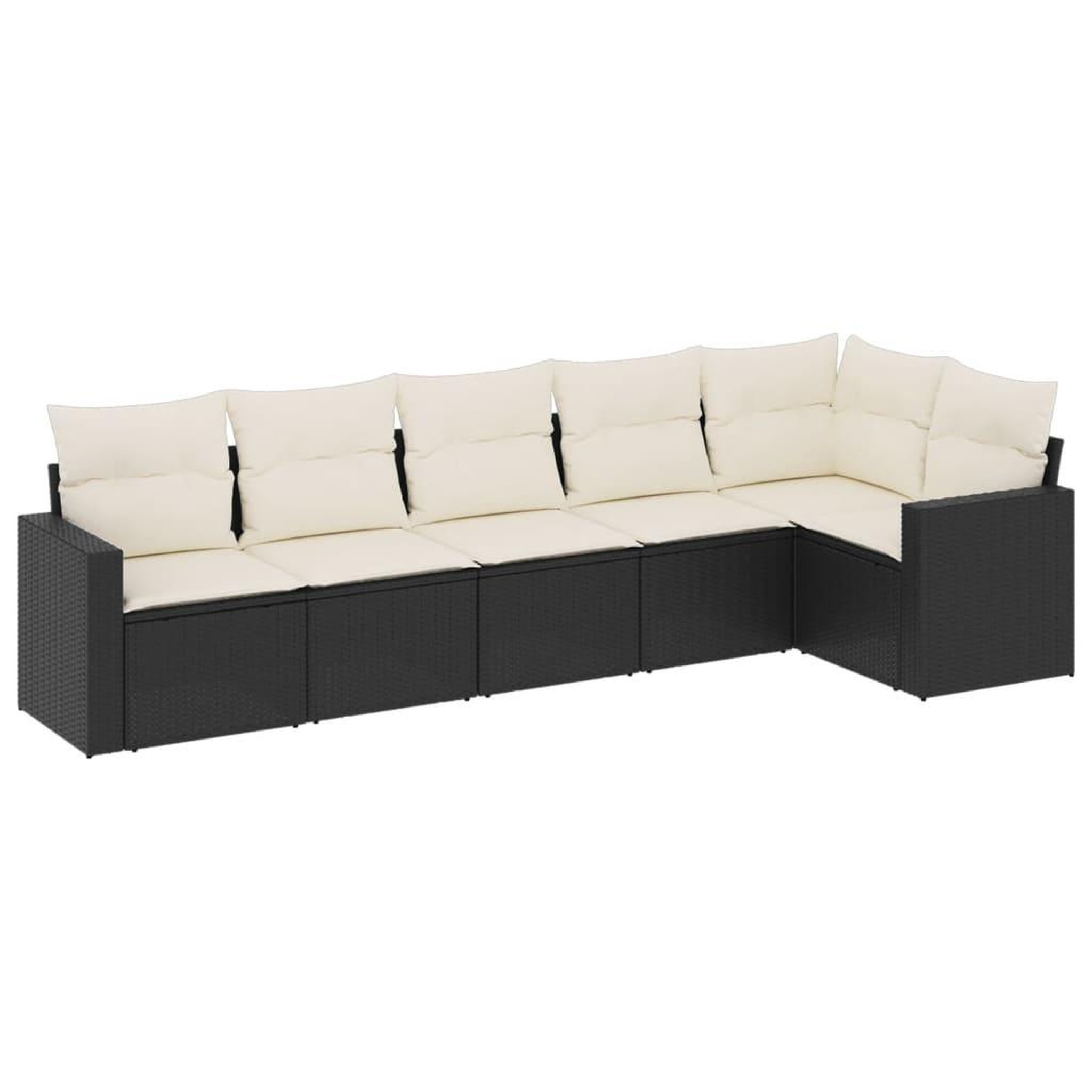 Voir la diapositive 2 : VIDAXL Salon de jardin 6 pcs avec coussins noir resine tressee