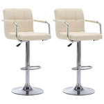 VIDAXL Chaises de bar lot de 2 creme tissu