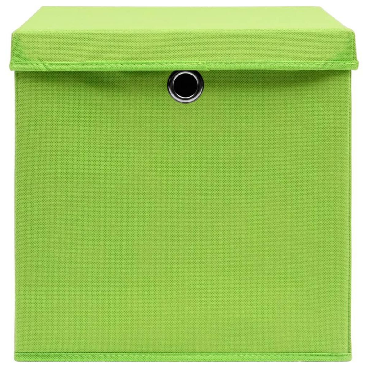 VIDAXL Boîtes de rangement avec couvercles 4 pcs Vert 32x32x32cm Tissu