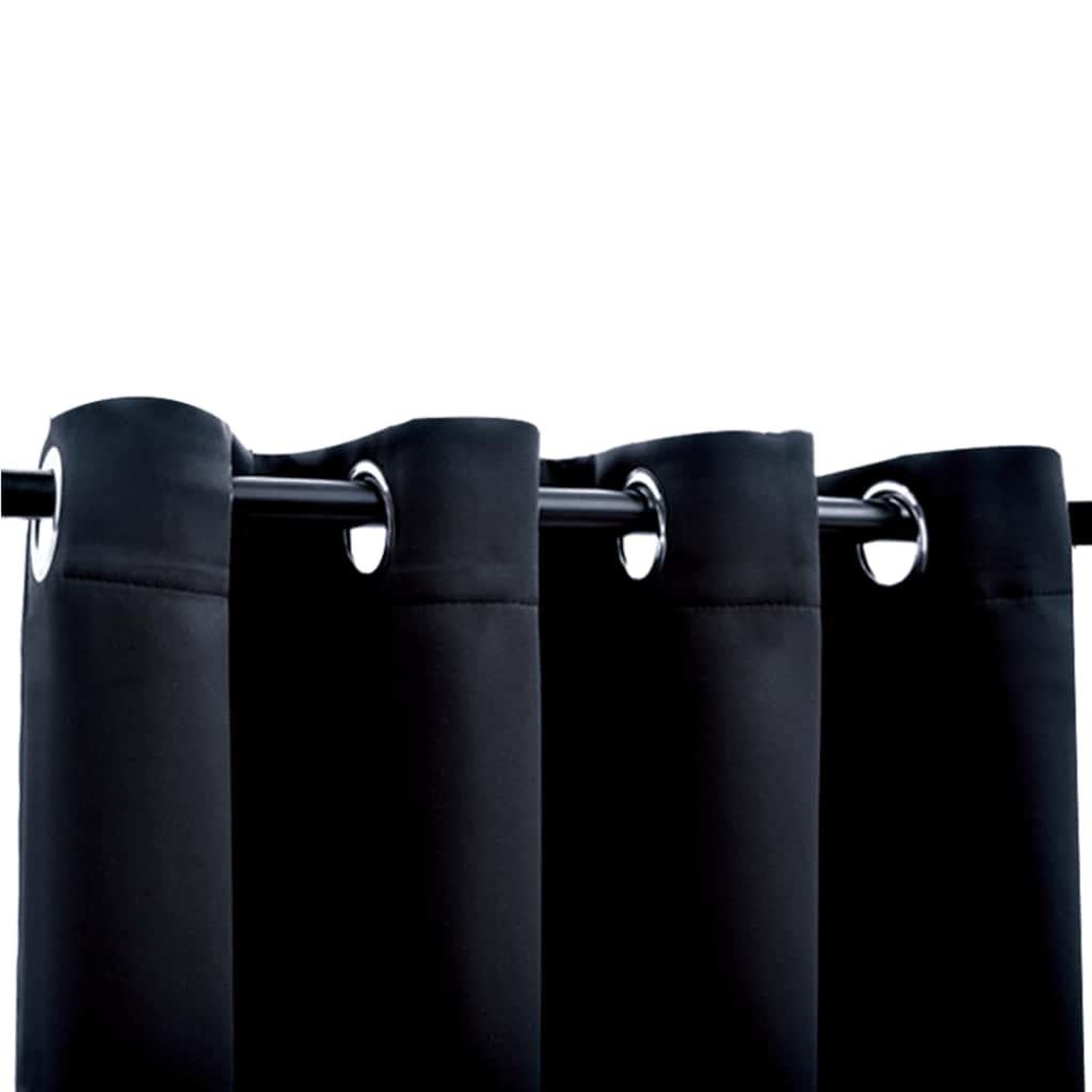 Voir la diapositive 4 : VIDAXL Rideaux occultants avec anneaux en metal 2 pcs Noir 140x225 cm