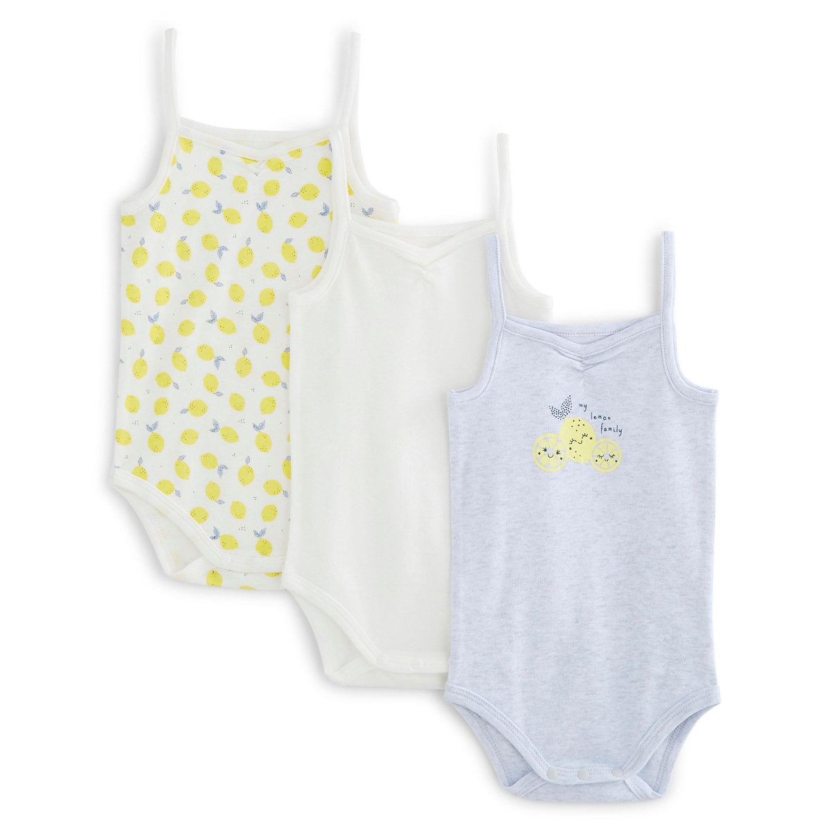 IN EXTENSO Lot de 3 bodies sans manches bébé fille