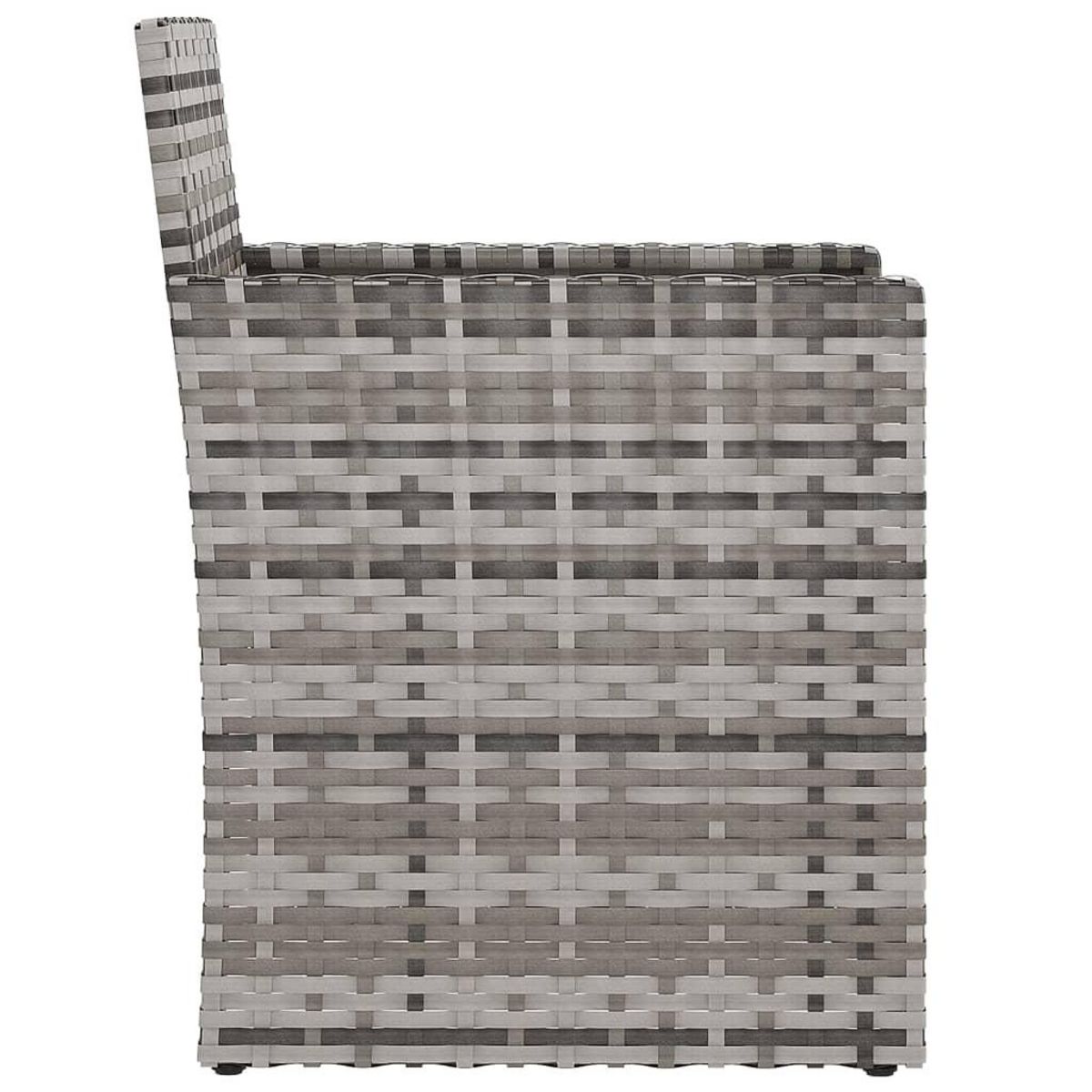 VIDAXL Fauteuil de jardin avec coussin Gris Resine tressee