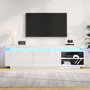 Voir la diapositive 2 : MERAX Meuble tv blanc 170cm led panneau de particules