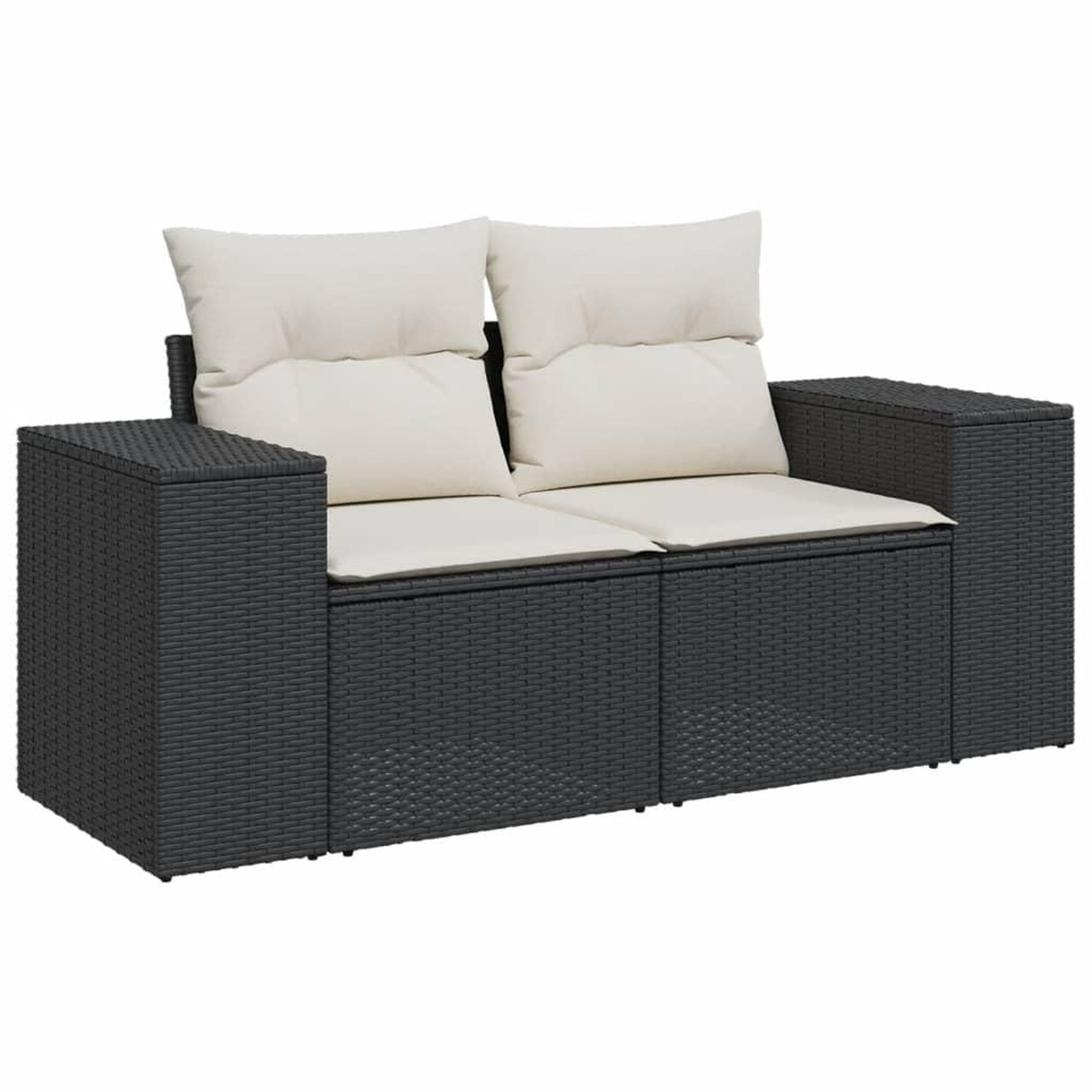 Voir la diapositive 5 : VIDAXL Salon de jardin 9 pcs avec coussins noir resine tressee