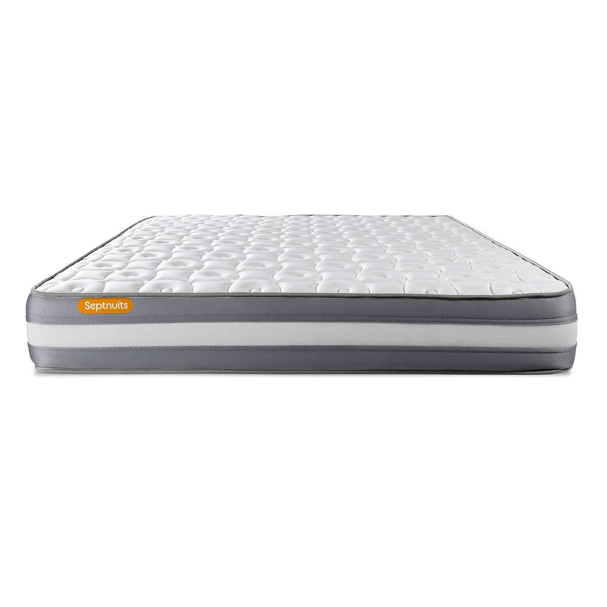 Voir la diapositive 3 : SEPTNUITS Matelas + double sommiers gris Memo Plus Mémoire de forme 3 zones