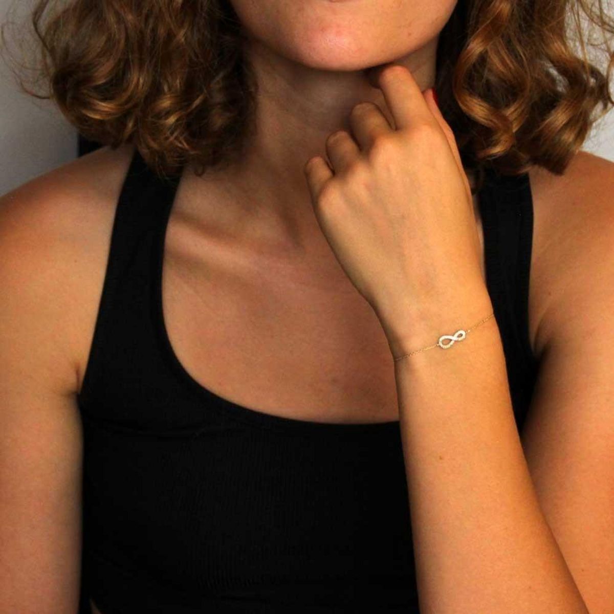 L'ATELIER D'AZUR Bracelet Or Jaune et Diamants - Motif Infini Infinity - Femme