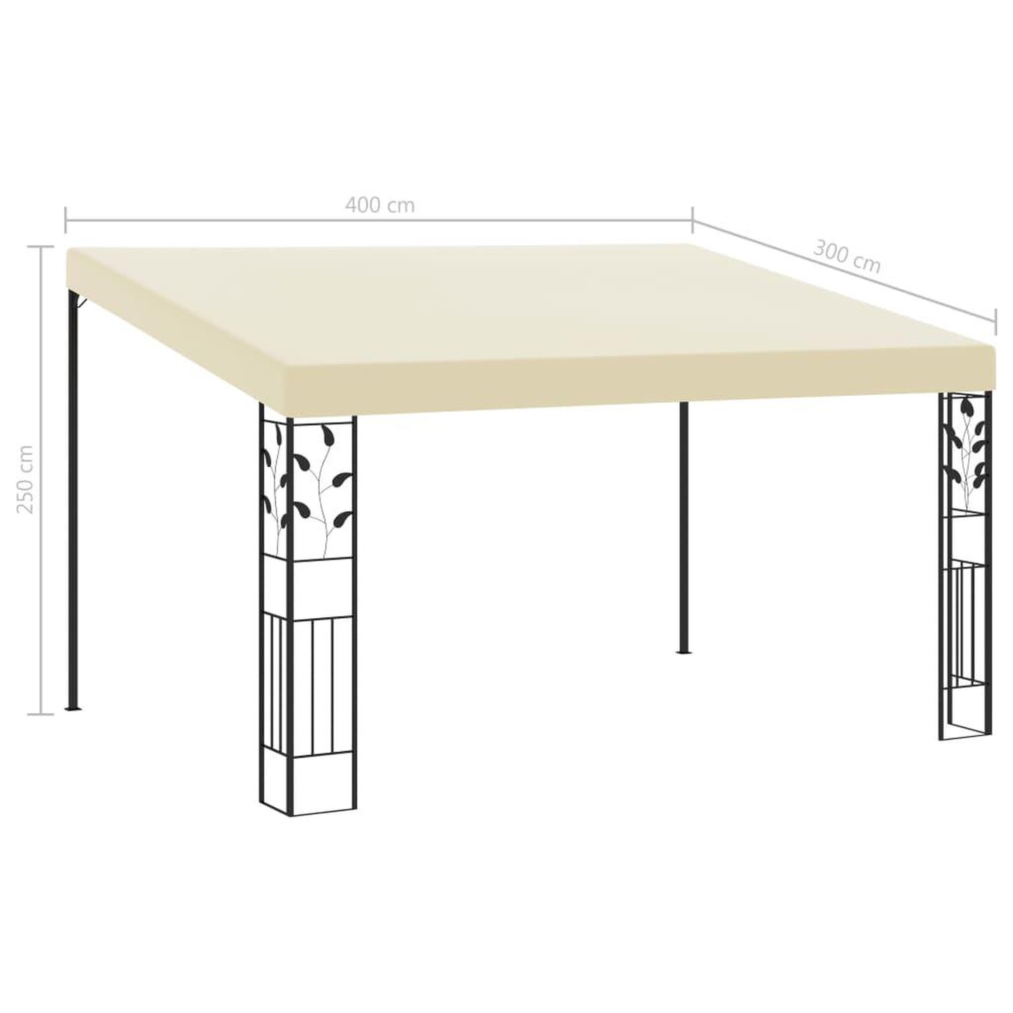 Voir la diapositive 6 : VIDAXL Belvedere a montage mural 4x3x2,5 m Creme