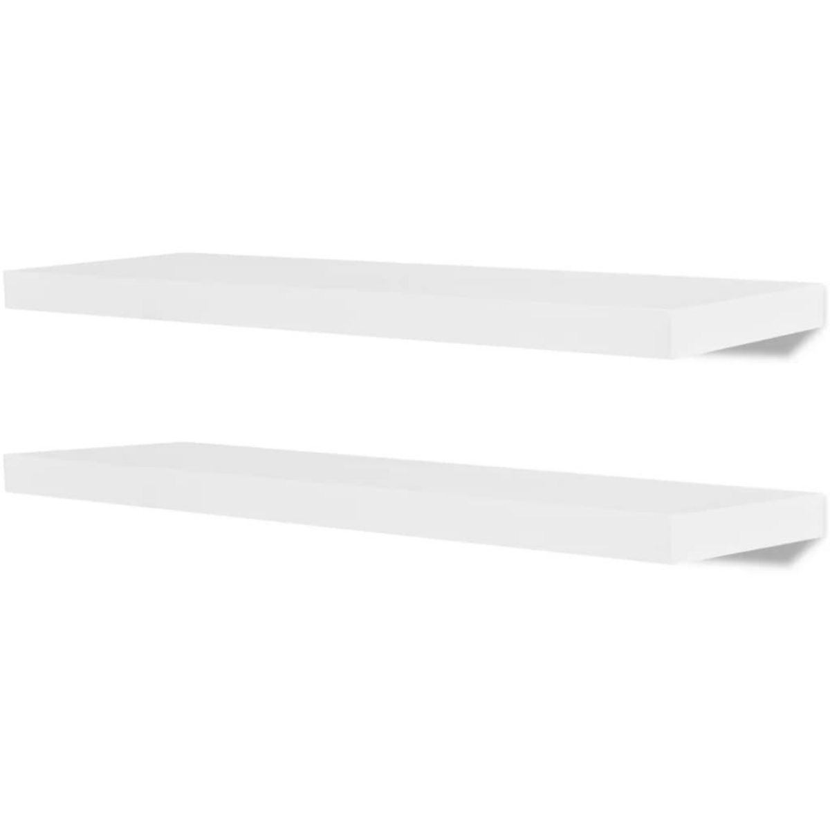 VIDAXL 2 Etageres murales MDF Blanc Rangement de livres/DVD