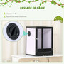 Voir la diapositive 5 : PAWHUT Terrarium vivarium boîte pour reptiles dim. 32L x 32l x 46H cm avec passe-câble, fond en ABS, plateau amovible noir blanc