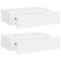 Voir la diapositive 4 : VIDAXL Etageres a tiroirs murales 2 pcs Blanc 40x23,5x10 cm MDF