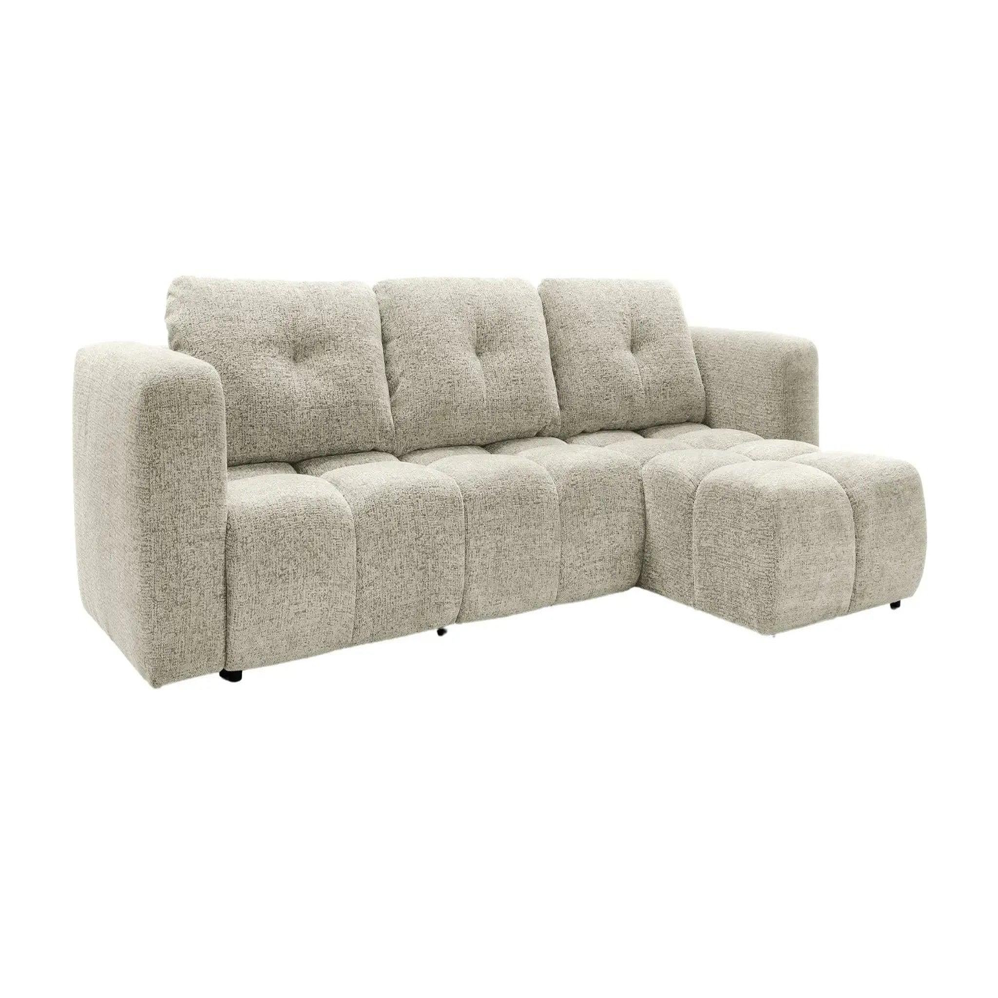 CASANOVA PARIS Romy 4 places - canapé d'angle convertible tissu chenille 4 places. Coloris disponibles : Orange, Gris, Marron, Vert, Beige, Bleu