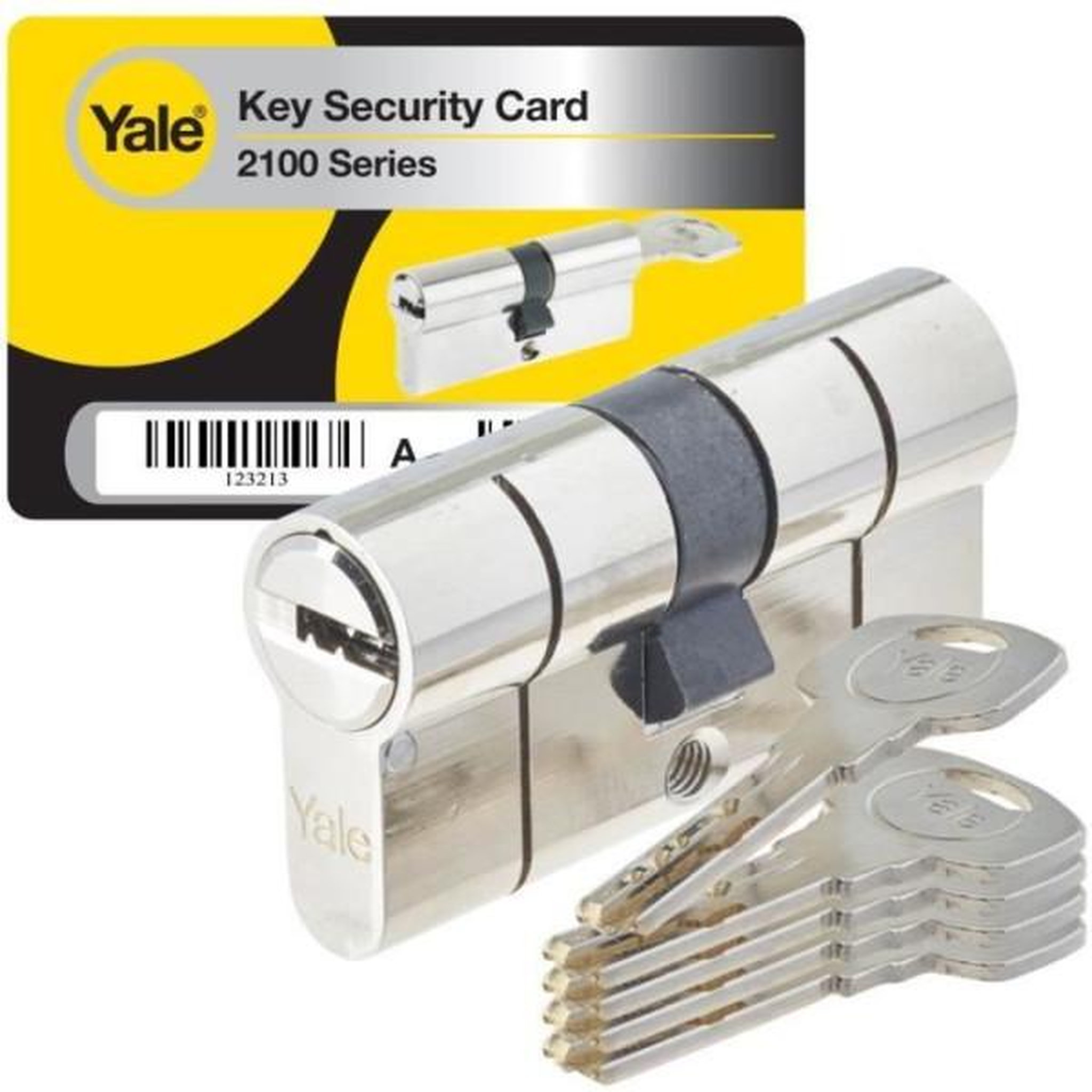 YALE Yale cylindre haute sécurité série 2100 débrayable 30x40 mm nickelé, anti-crochetage, anti-perçage et anti-bumping, 5 clé