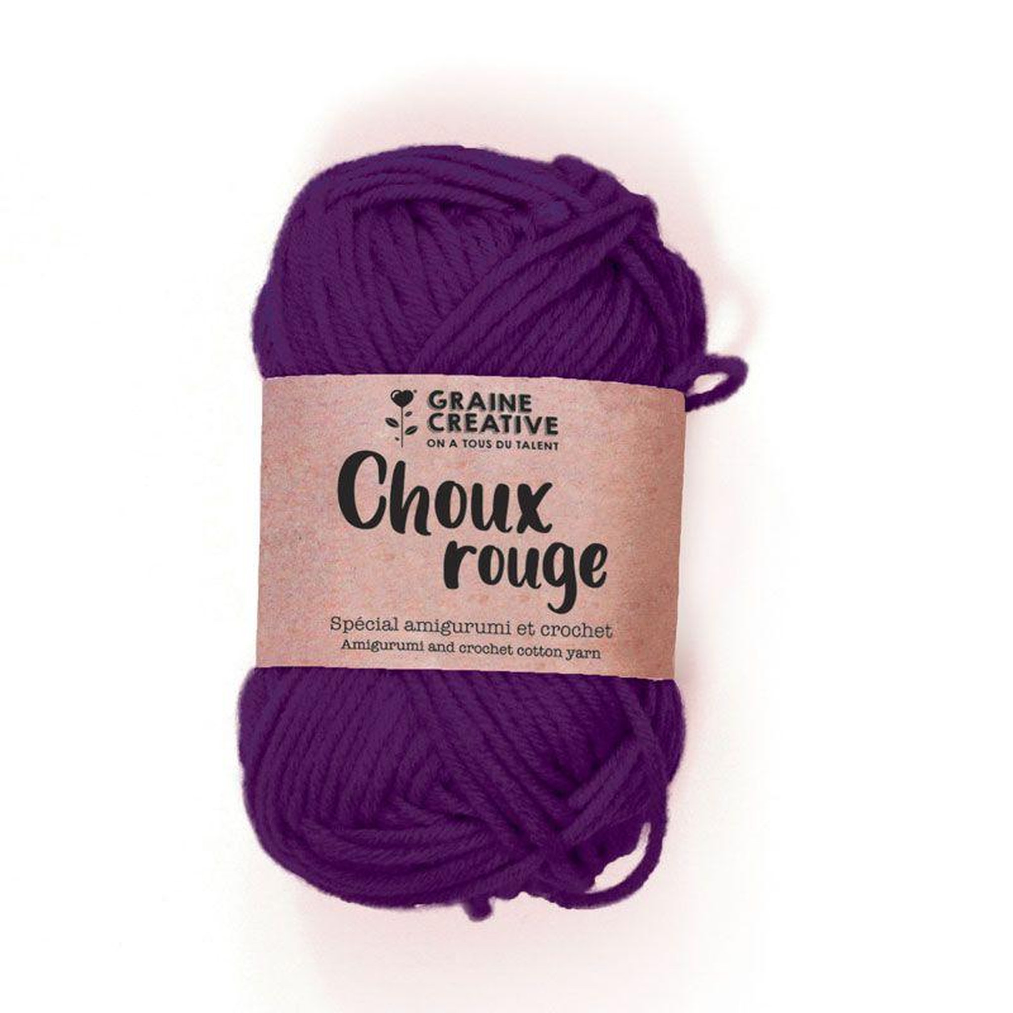 Graine créative Fil de coton spécial crochet et amigurumi 55 m - violet