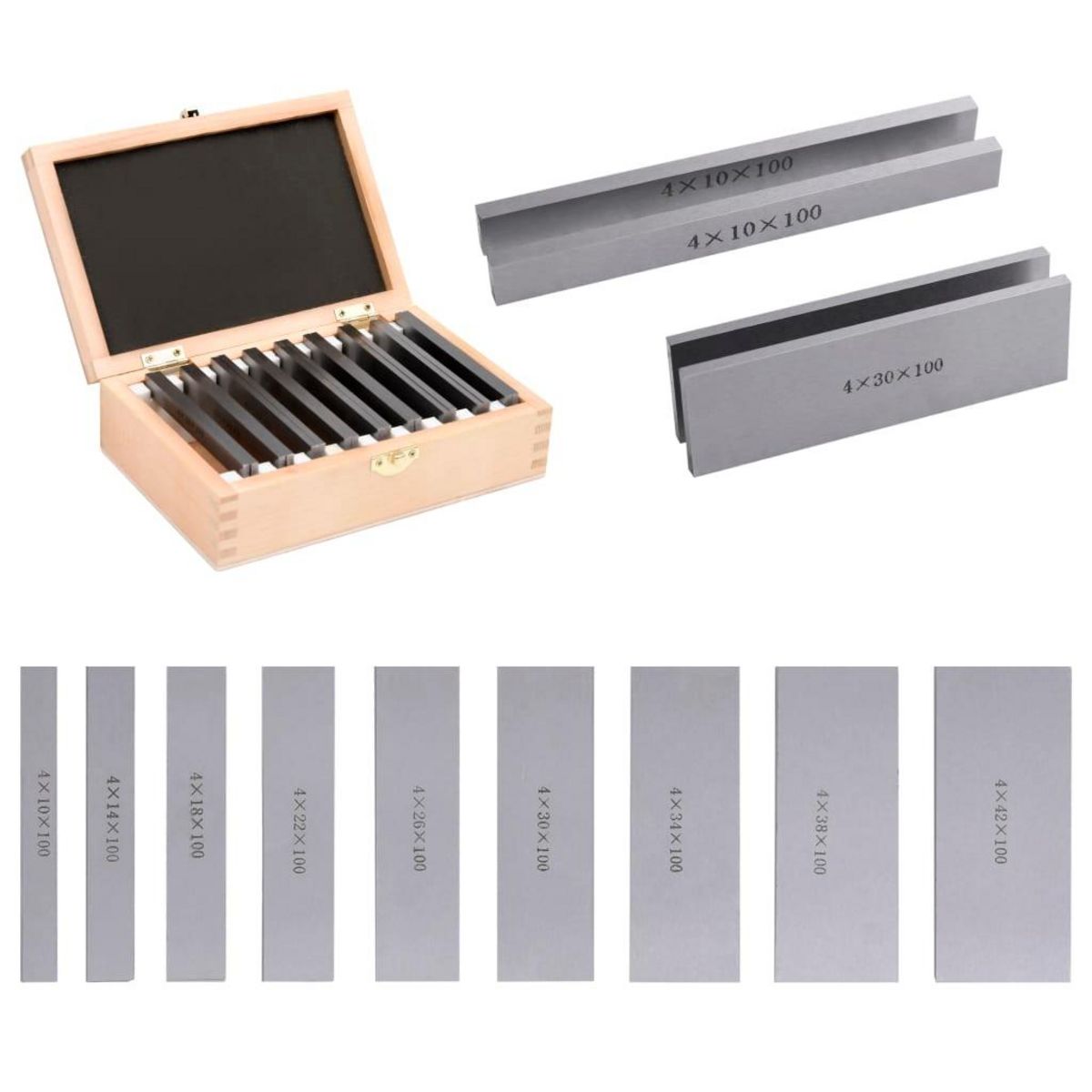 VIDAXL Tampons paralleles 100 mm 18 pcs 10-42 mm