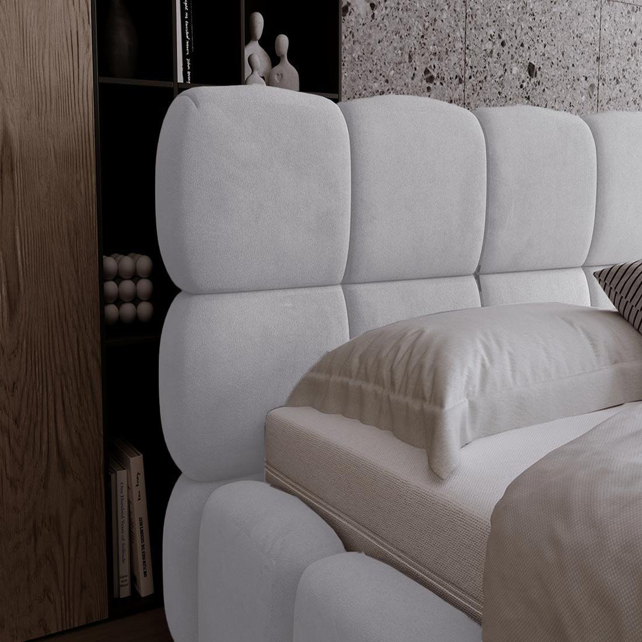 Voir la diapositive 6 : BEST MOBILIER Mariposa - lit coffre - 140x200 cm - sommier inclus - en velours