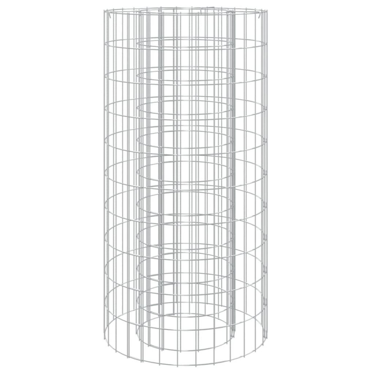 VIDAXL Foyer en gabion Ø 50 cm Fer galvanise