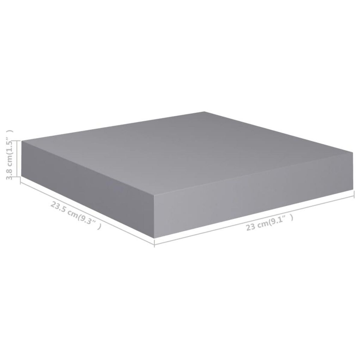 VIDAXL Etageres murales flottantes 2 pcs gris 23x23,5x3,8 cm MDF