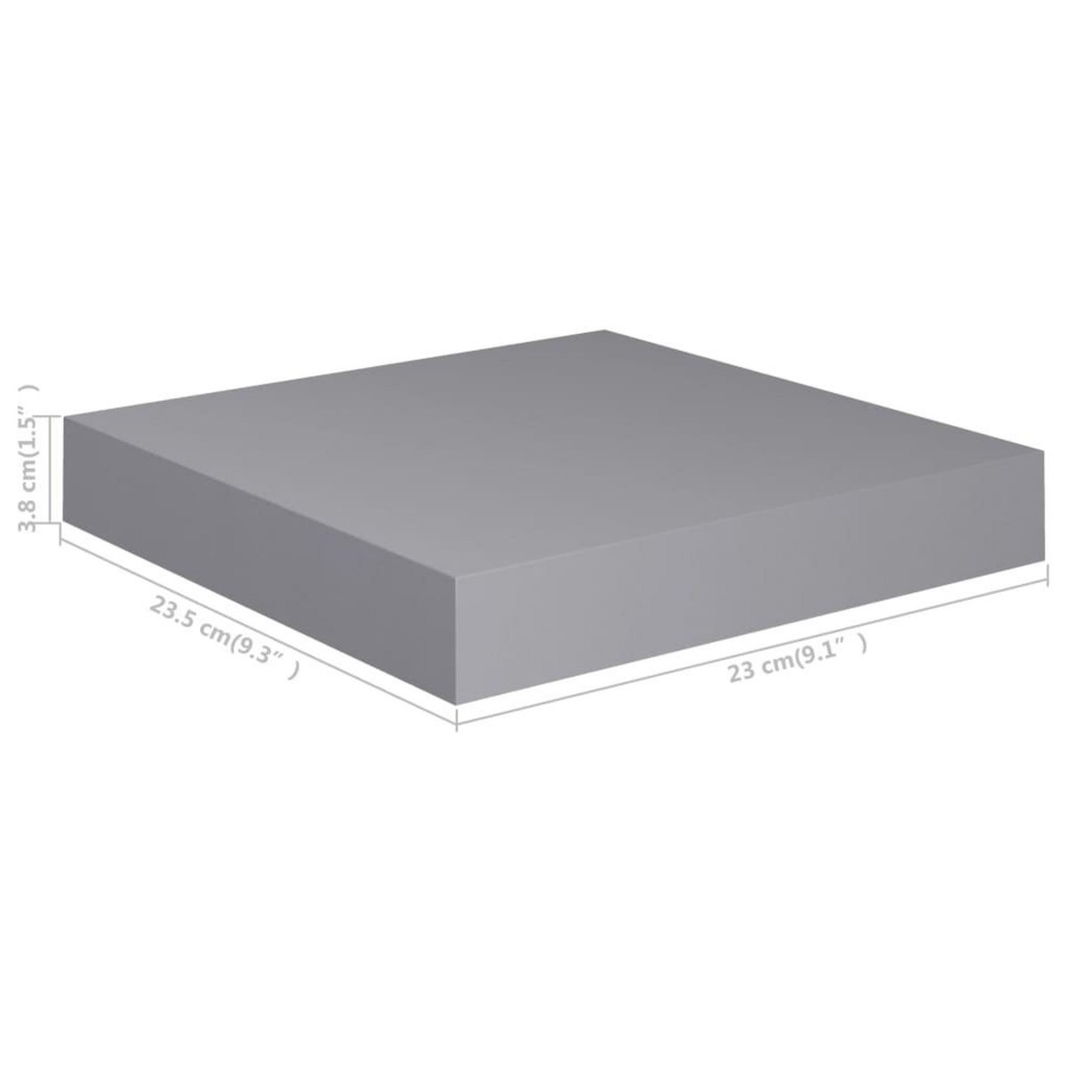 VIDAXL Etageres murales flottantes 2 pcs gris 23x23,5x3,8 cm MDF