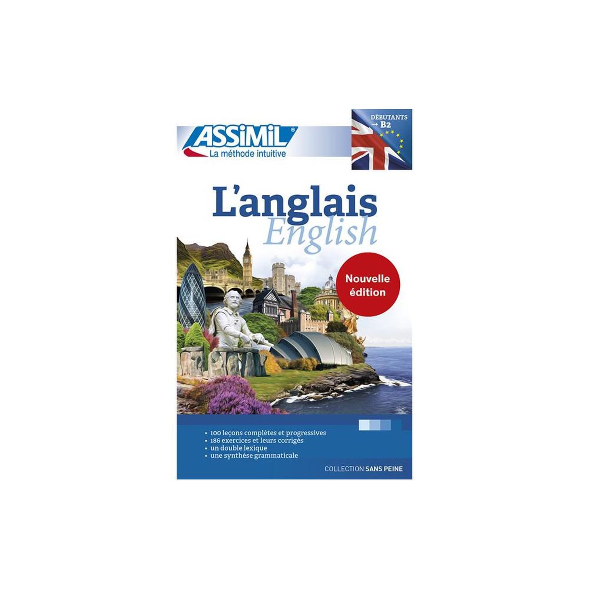Livre d'anglais auto-apprentissage 2024, 100 leçons assimil, dialogues vivants, pour débutants