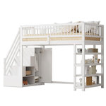 MERAX Lit mezzanine enfant. Coloris disponibles : Blanc, Gris