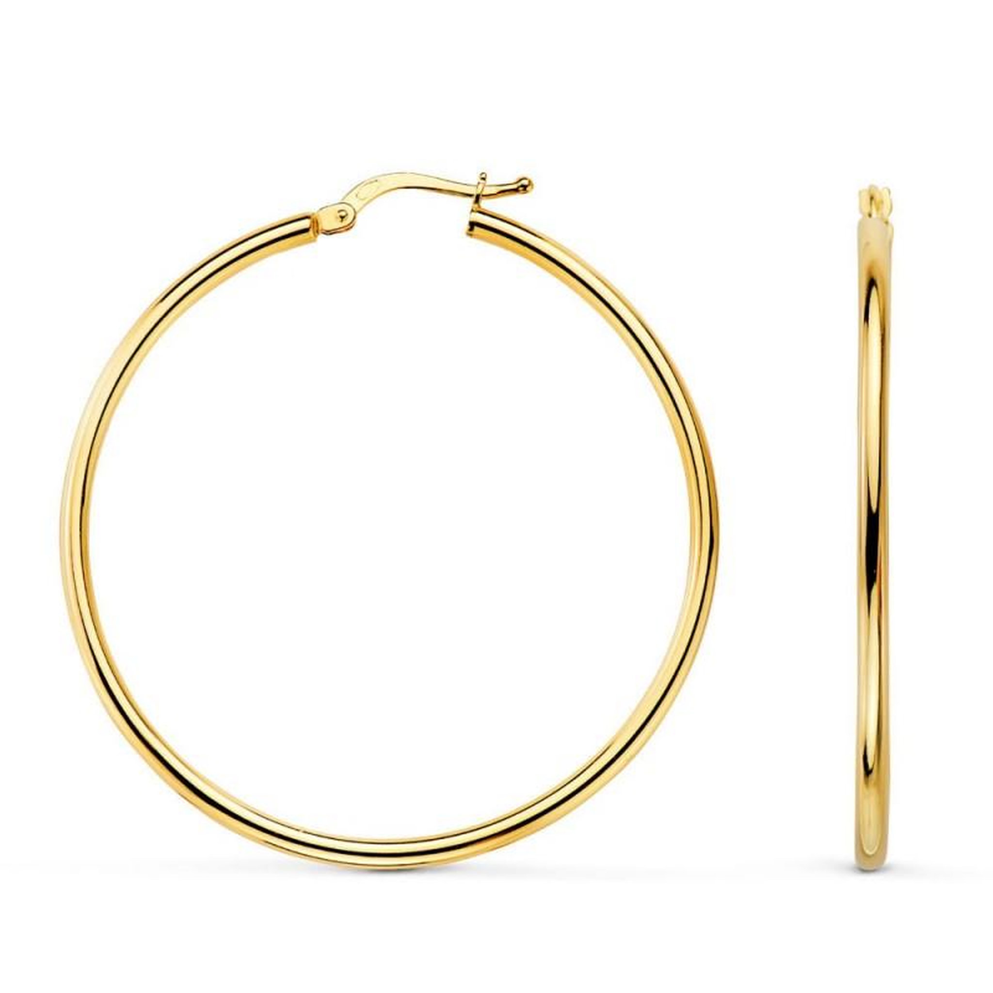 L'ATELIER D'AZUR Boucles d'Oreilles Créoles Or 18 Carats 750/000 Jaune - 4cm