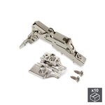 EMUCA SRL Lot de 10 charnières droites X91 ouverture 165º avec fermeture amortie et embases Eurovis avec réglage excentrique