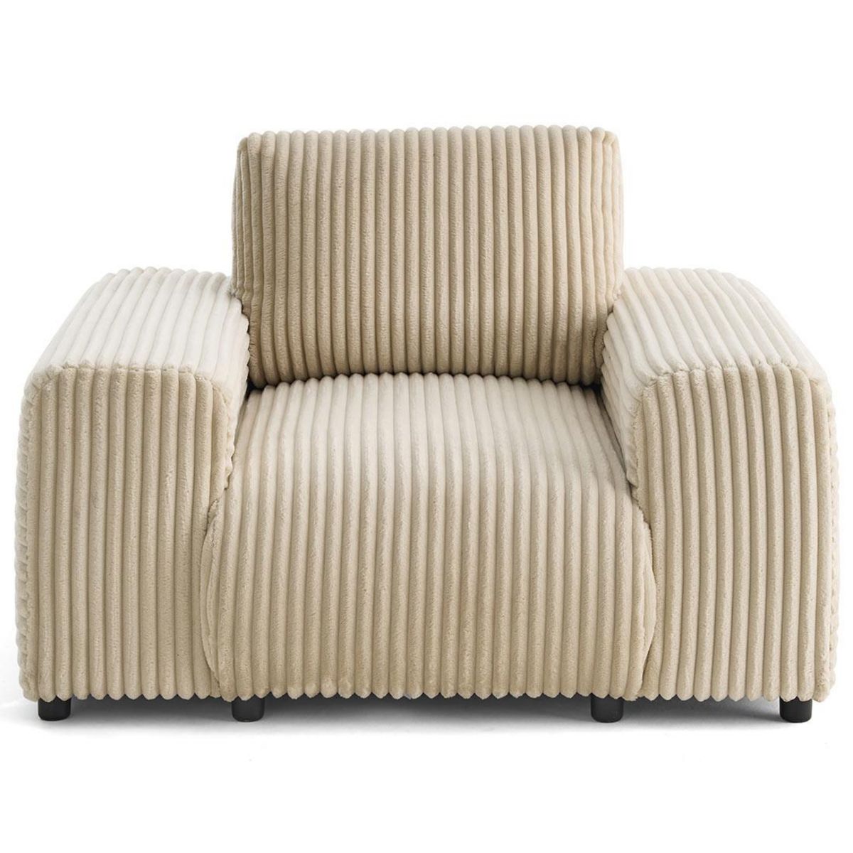 LISA DESIGN Garance - fauteuil en velours côtelé grosses côtes