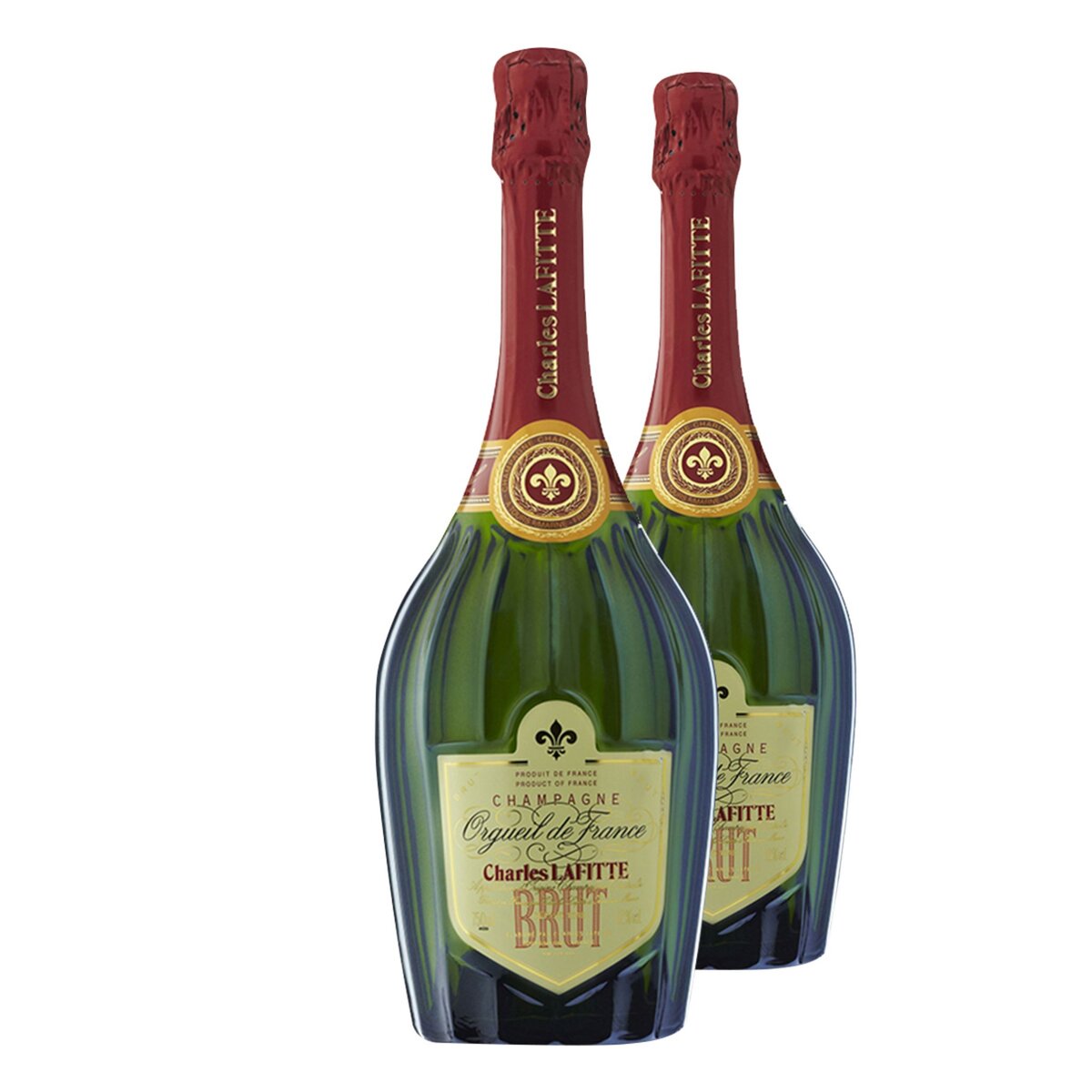 Lot de 2 bouteilles  Champagne Charles Lafitte Orgueil De France Champagne Brut  