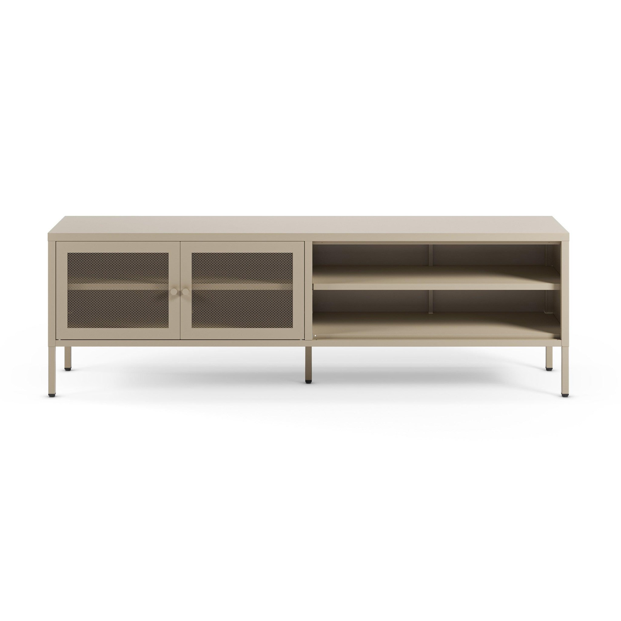 MAISON PAVANE Meuble tv en métal beige 2 portes, 160 cm-latem