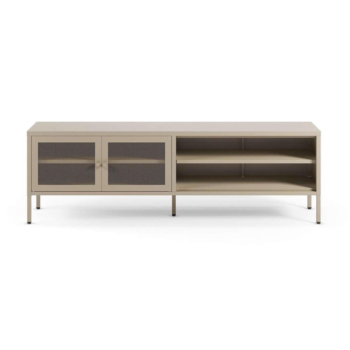 Rendez vous déco Meuble TV en métal beige 2 portes, 160 cm-Latem
