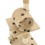 VIDAXL Arbre a chat avec griffoir en sisal 65 cm Beige Motif de pattes