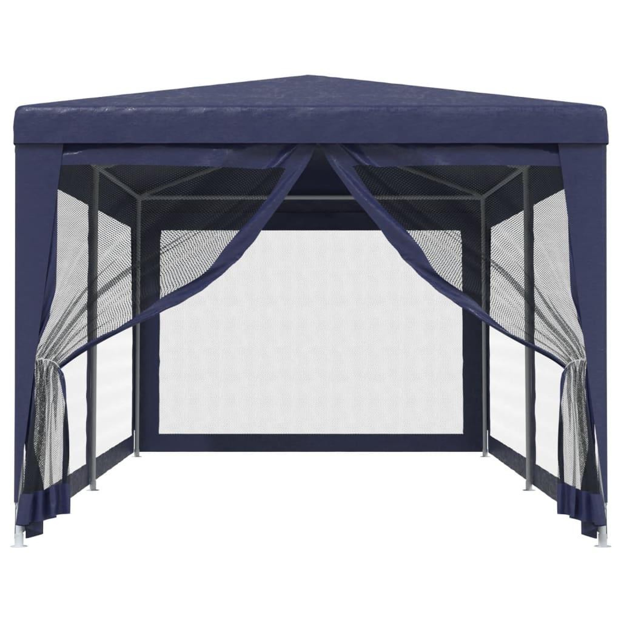Voir la diapositive 3 : VIDAXL Tente de fete avec 6 parois laterales en maille Bleu 3x6 m PEHD
